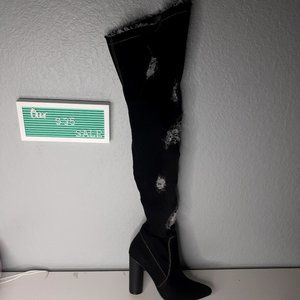 - New Black over the knee boot size 8